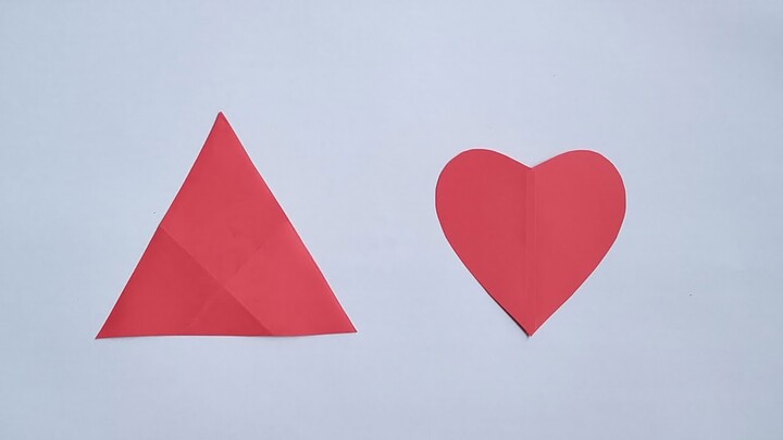 Hướng dẫn cắt hình tam giác đều, cắt hình trái tim | Cut equilateral triangle, heart paper