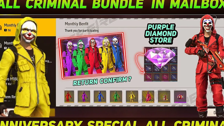 Free Fire รวมกลุ่มอาชญากรทั้งหมดในกล่องจดหมาย ครบรอบ 5 ปี การกลับมาของอาชญากรพิเศษ Free Fire