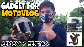 GADGET FOR MOTOVLOGS - REVIEW AND TESTING / HELMET, MOUNTING BRACKET & SPORTSCAM