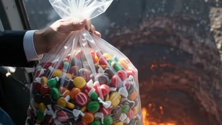 Throwing Candy into a alive Volcano.