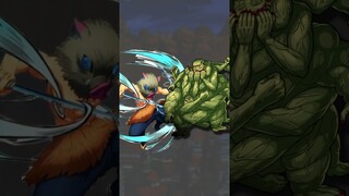 demon slayer |  Zenitsu + TB vs demon slayer Inosuke +BB vs demons Tanjiro +SB vs Lower Rank 🔥🔥🥶