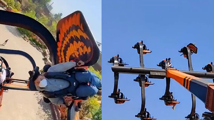 A man lets himself go in an amusement park, and the "revolution and rotation" stuns others: Are you 