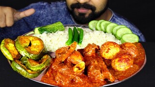 Eating MUTTON MASALA Curry, EGG MASALA Curry, Brinjal Fry, Green Chili and Rice ASMR | #LiveToEATT