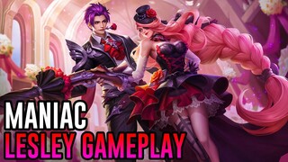 TRIPLE KILL+MANIAC LESLEY GAMEPLAY | DANGEROUS LOVE - MLBB