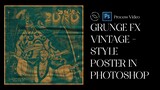 ANIME INSPIRED VINTAGE MERCH & POSTER DESIGN IN PHOTOSHOP | MODERN AESTHETIC | RETRO | PROCESS VIDEO