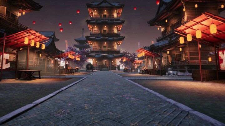 UE4 scene building practice (2) - "Night Market"