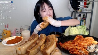 Thánh Ăn Hàn Quốc : Ăn 2kg Thịt Mỡ Áp Chảo || Nhìn Mà Thèm Quá