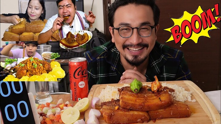 PORK EATING CHALLENGE | I CHALLENGE @Chabda_Ngaojei@meikappikhuman @MeiteiMukbang  EATING SHOW