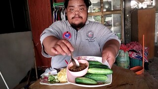 ข้าวไข่เจียว.  |  น้ำพริกแมงดา.     |  ผักสด.  แซ่บๆ