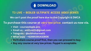 [https://Courses4sale.pro]T3 Live - Redler Ultimate Access Video Series