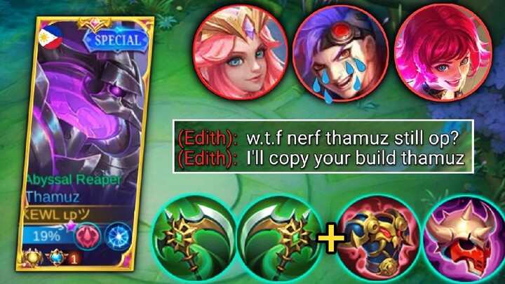 OFFLANE THAMUZ BEST BUILD AND EMBLEM IS HERE | THAMUZ STILL OP ON THIS BUILD