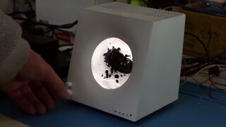 网友自制的磁流体蓝牙音箱，磁流体可以随着音乐节奏而舞动，好炫酷~