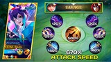 670% ATTACK SPEED ON WANWAN? ( auto savage ) - MLBB