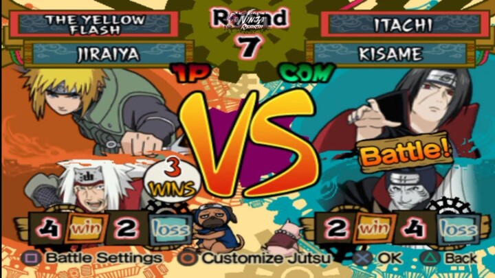 MINATO VS ITACHI GAMEPLAY ™ Battle Games Naruto Shippuden Ultimate Ninja 5 PlayStation2