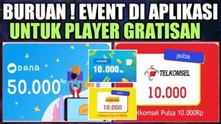SEBELUM SERVER DOWN !! EVENT PULSA GRATIS, SALDO GRATIS DAN DIAMOND GRATIS DI APLIKASI INI !