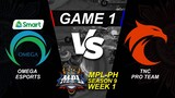 (FILIPINO) GAME 1 Omega Esports vs TNC Pro Team | MPL-PH S9 Week 1 Day 1