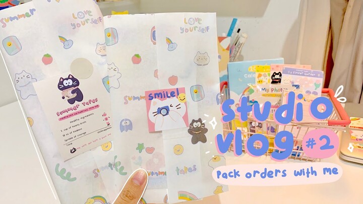 studio vlog #3 -  packing orders for my shopee - summer tapes | Indonesia