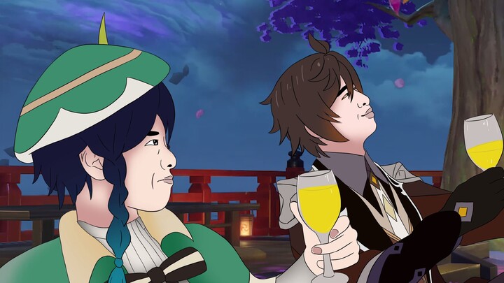 [Genshin Impact] Hai vị thần uống loại rượu đặc chế của Shogun