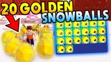 I Got 20 GOLDEN SNOWBALL pets in Bubble Gum Simulator