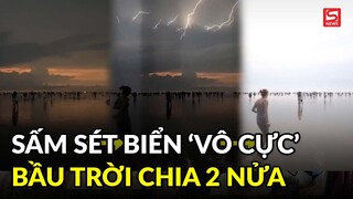 Khoảnh khắc cực độc lạ ở biển "vô cực", bầu trời như chia làm 2 nửa