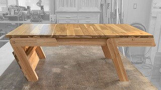 A must for small houses! Two-purpose foldable small dining table【woodworking】