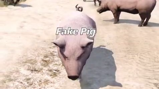 在《GTA V》中偽裝成豬來戲弄玩家