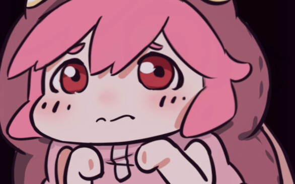 sad cat dance, but pink cockroach