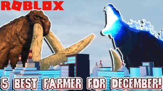 I RECORD THE 5 BEST KAIJU FARMER FOR DECEMBER!! - Kaiju Universe