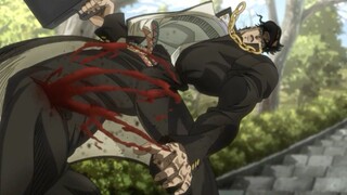 The man lightly scratched the portrait with a pen, and the next second, a wound appeared on Jotaro's