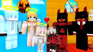 Monster School : Angel Baby Girl and Devil Baby Boy - Love Story - Minecraft Animation