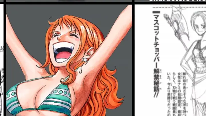 First and final designs of characters in <One Piece> in comparison