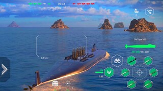 Modern Warships: Online gameplay CN TYPE 100 submarine. [4K HD RESOLUTION]
