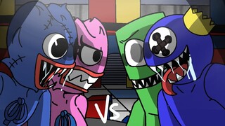 Rainbow friends vs poppy playtime (huggy wuggy and blue) animated battle FNF