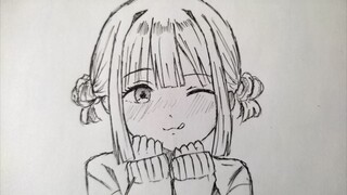 how to draw cute anime girl face | step by step