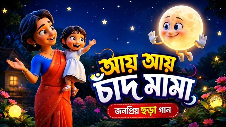 আয় আয় চাঁদ মামা 🌙 | Aye Aye Chand Mama | জনপ্রিয় ছড়া গান | Bangla Rhymes | Bengali Nursery Rhymes