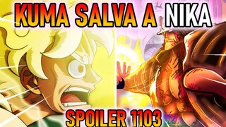 ¿LUFFY ES SALVADO POR KUMA? ¿ES SU ULTIMO INTENTO?  SPOILER 1103 #onepiece #manga #anime