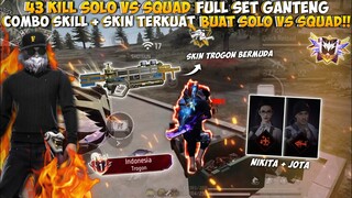 43 KILL SOLO VS SQUAD FULL SET HITAM!! KOMBINASI SKIN & SKILL INI COCOK BANGET BUAT SOLO VS SQUAD!!