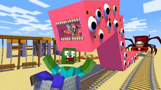 Monster School : TRAIN SCHOOL VS MONSTERS | BOSS CHOO CHOO CHARLES ATTACK - Minecraft Animation