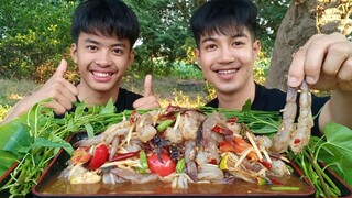 ตำกุ้งสดนํ้าปลาร้าสุดข้น จัดมาเป็นถาด 1 กิโล สุดแซ่บสุดนัวร์