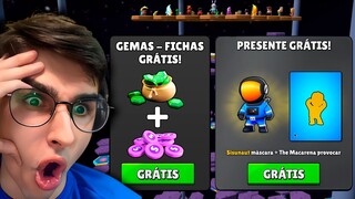 EU PEGUEI SKIN + GEMAS + FICHAS GRÁTIS NO STUMBLE GUYS !! Veja como eu Fiz Isso !!