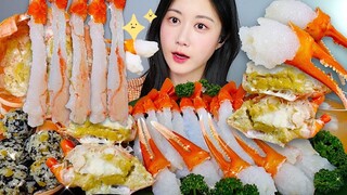 [ONHWA] Tiếng nhai của cua tuyết đỏ sống!🦀Cua sống ngọt ngào😋✨