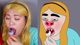 Thạch nàng tiên cá Tráng miệng thạch nhãn cầu Mukbang DONA |||  troll..i don't draw