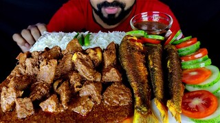 SPICY MUTTON LIVER CURRY, FISH FRY, RICE, SPICY GRAVY, SALAD, CHILI ASMR MUKBANG EATING| #LiveToEATT