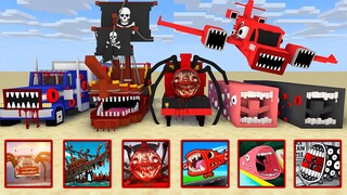 Monster School : ALL EATER MONSTERS TRAIN SCHOOL BOSS CHOO CHOO CHARLES HORROR - Minecraft Animation