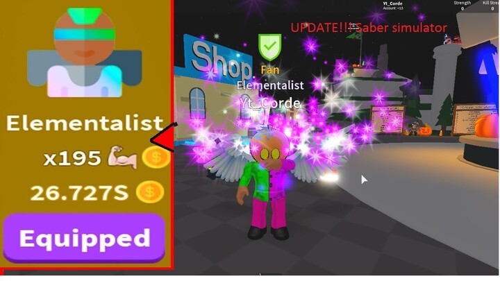 Update Saber Simulator I Got Best Shiny pet and Elementalist Class [ROBLOX]