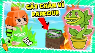 NOOB KAMUI 😱GÃY CHÂN 😱VÌ CHƠI MAP PARKOUR SIÊU TROLL TRONG MINI WORLD | THỬ THÁCH 1 NGÀY PARKOUR