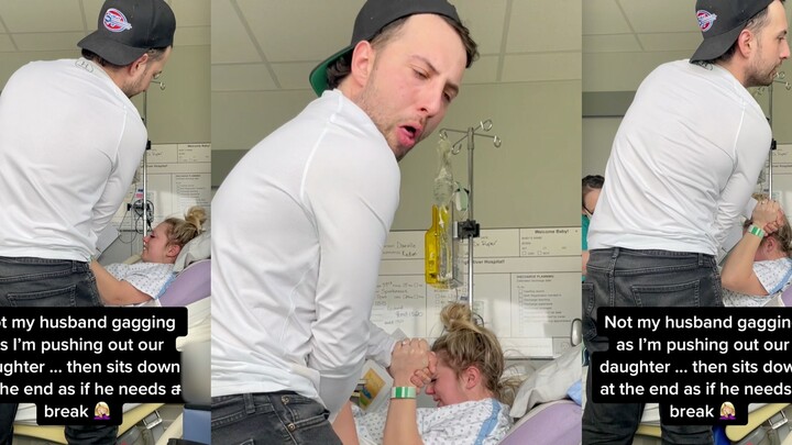 I’m in labor, and my husband is vomiting beside me.