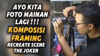 Foto Mainan Komposisi Framing pakai Mainan Joker