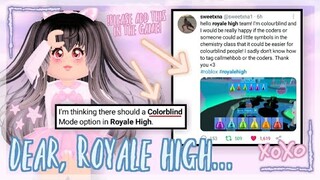 Being Colorblind on Royale high | Features that should be added on Royale high