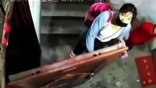 A terrifying scene captured by surveillance cameras...